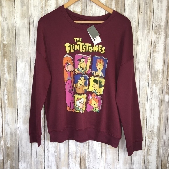 NWT Flintstones Maroon Sweatshirt - Picture 2 of 7
